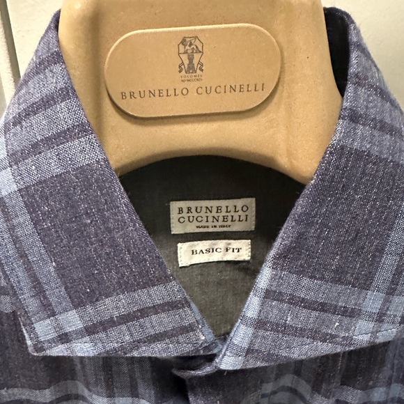 BRUNELLO CUCINELLI LINEN CHECK SPORT SHIRT - NEW - Picture 3 of 7